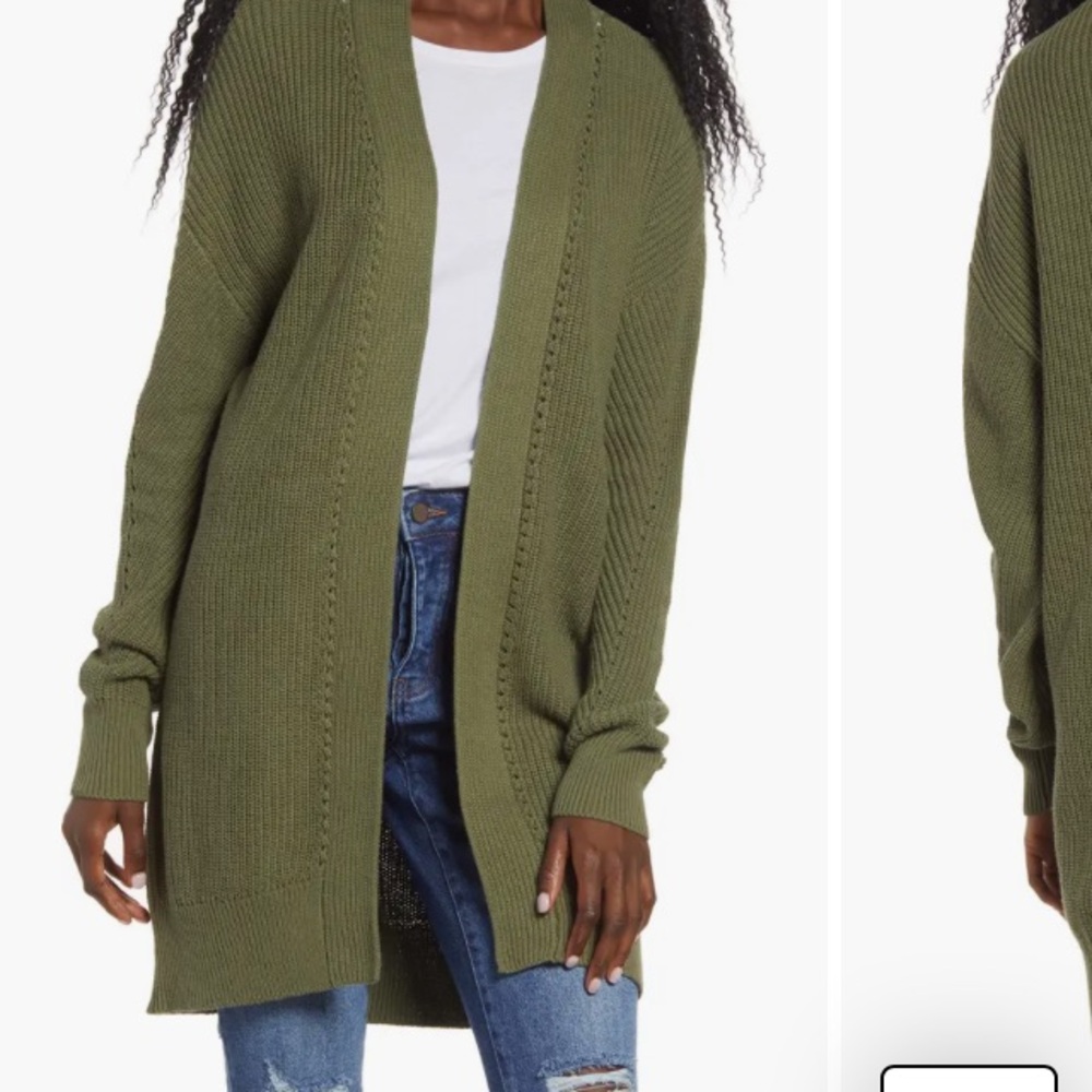 BP NORDSTROM Olive Green Women's Sweater Cardigan.
